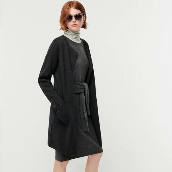 J. CREW Juliette Collarless Sweater Blazer Heather Charcoal Coal Gray {3B36} - Picture 1 of 7